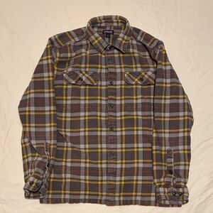 Patagonia Gray and Yellow Checkered Shirt